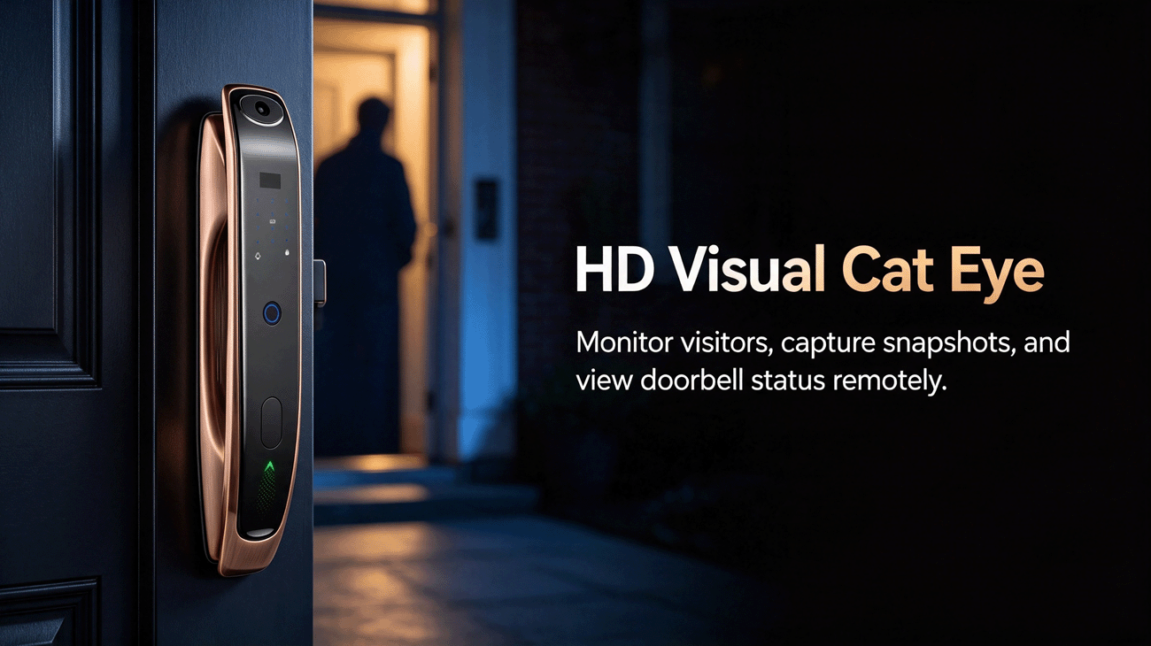 JSL-R10 Full Automatic Smart Lock HD Visual Cat Eye